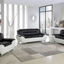 New In The Box 📦 Leather Living Room Sofa Set 3pc - Delivery And Financing Available 