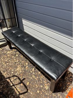 Modern black tufted upholstered bench