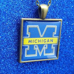 Michigan Wolverines Football Pendant Necklace 