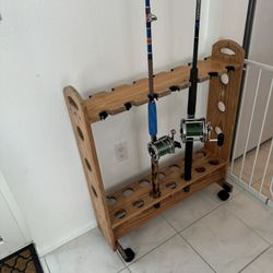 Real Wood Fishing Rod Rack Holder 14 for Sale in New Port Richey, FL -  OfferUp