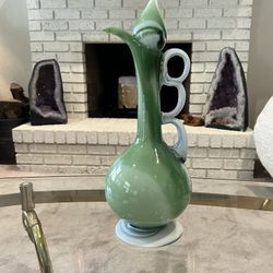 Vintage Hand Blown Glass Pitcher