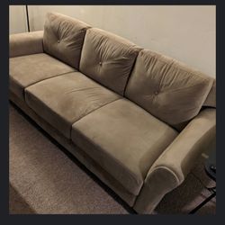 Beige Couch With Under The Seat Storage
