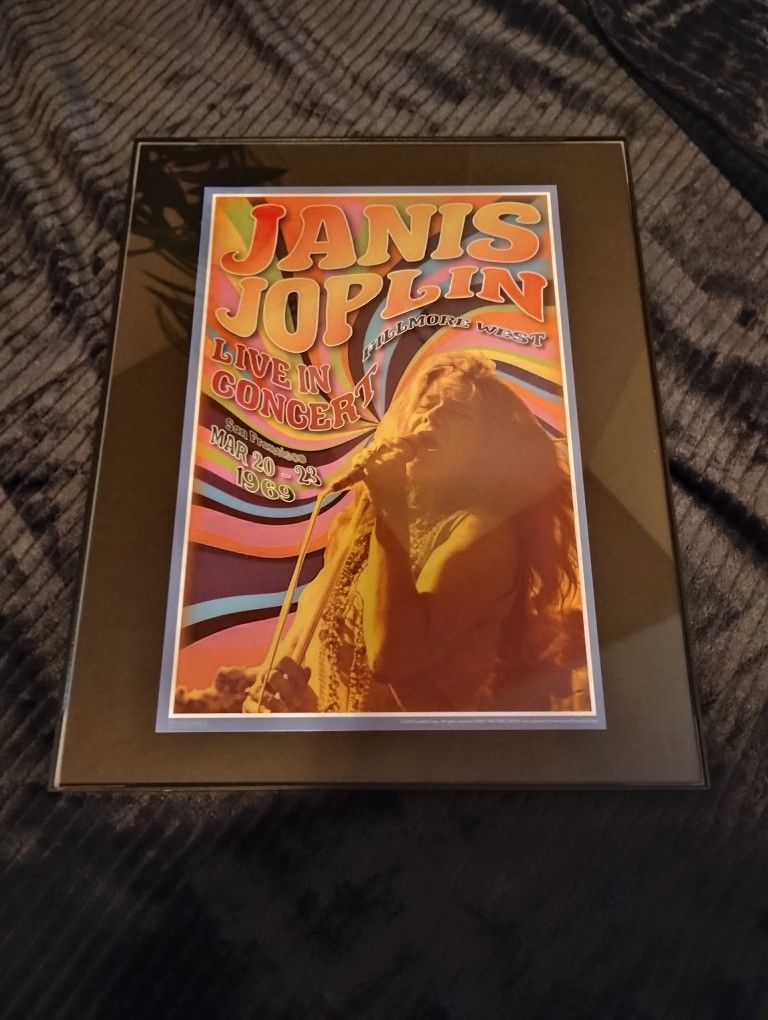 Janis Joplin 11 in x 14 inch GLASS NEW