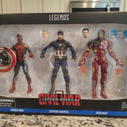 Marvel Legends MCU Civil War Captain America Iron Man Spiderman Shield