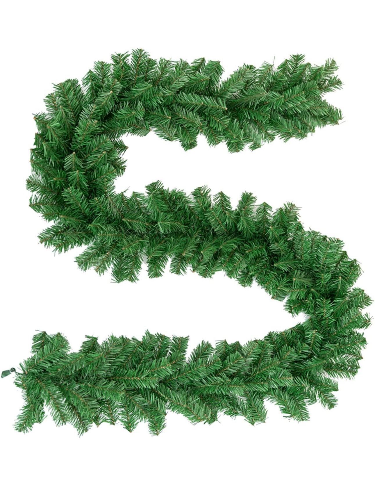 New-9FT Christmas Garland Decoration, Non-Lit Artificial Garland for Outdoor or Indoor Use, Premium Quality Soft Green Holiday Decor Home Garden, Wedd