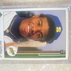 1989 Upper Deck Ken Griffey Jr Rookie Card.  Cards in great shape.  Selling all my cards, due to needing money.  Sad to see this card go.