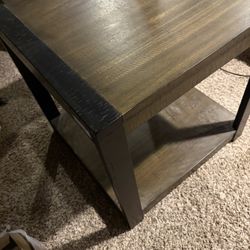 Two Wooden End Tables 