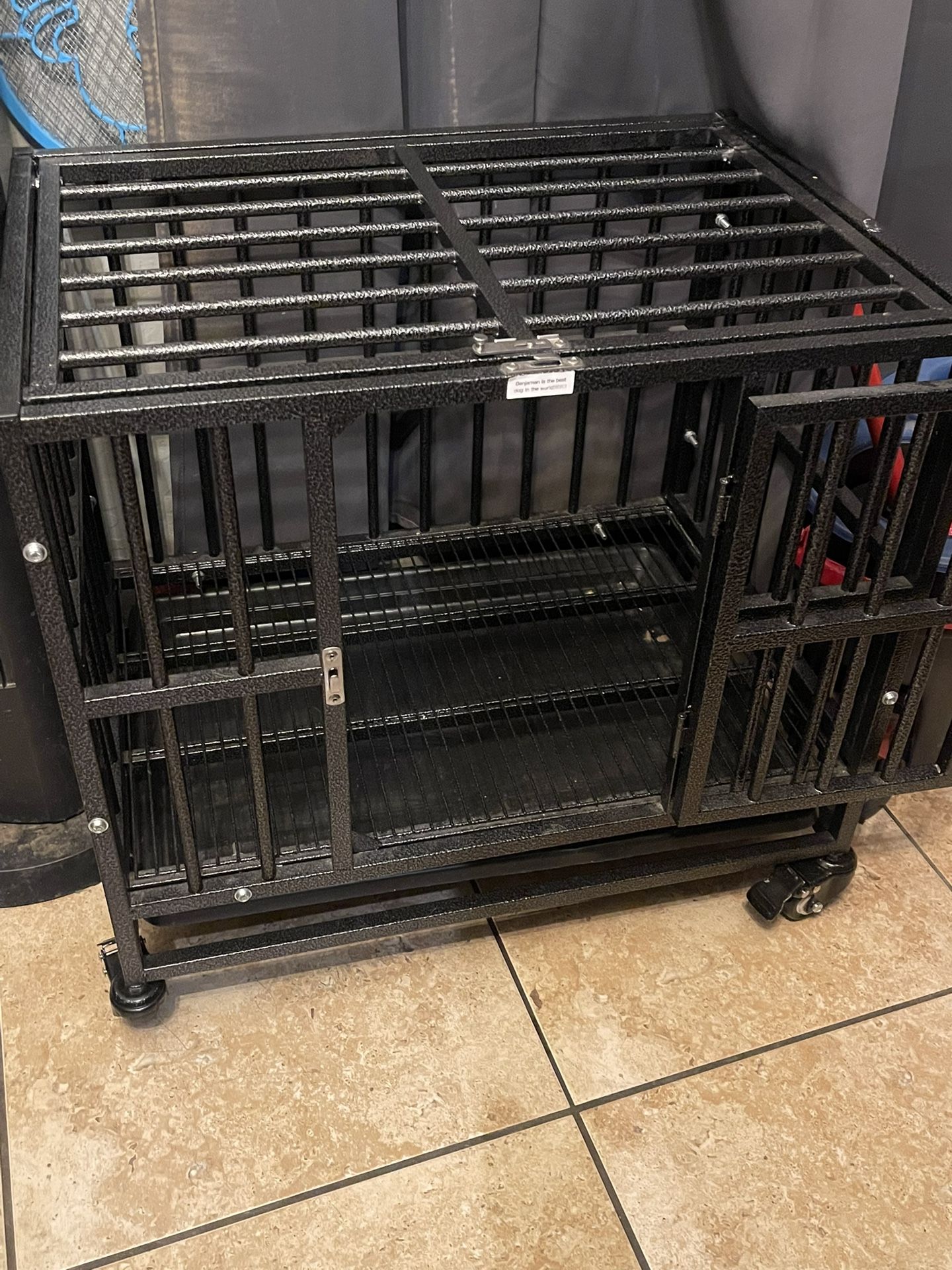 SMALL Metal Dog Cage With Wheels PLZ READ