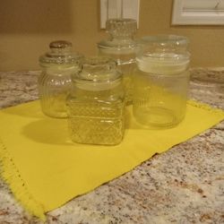 Beautiful Vintage Cut Glass Canisters  (4)