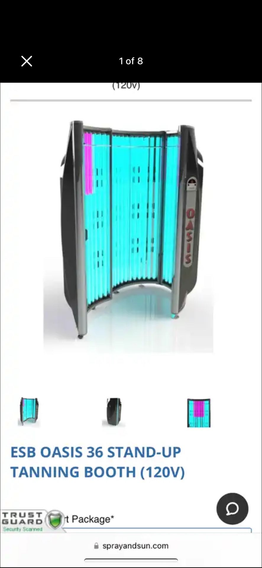 ESB OASIS 36 STAND-UP TANNING BOOTH (120V)