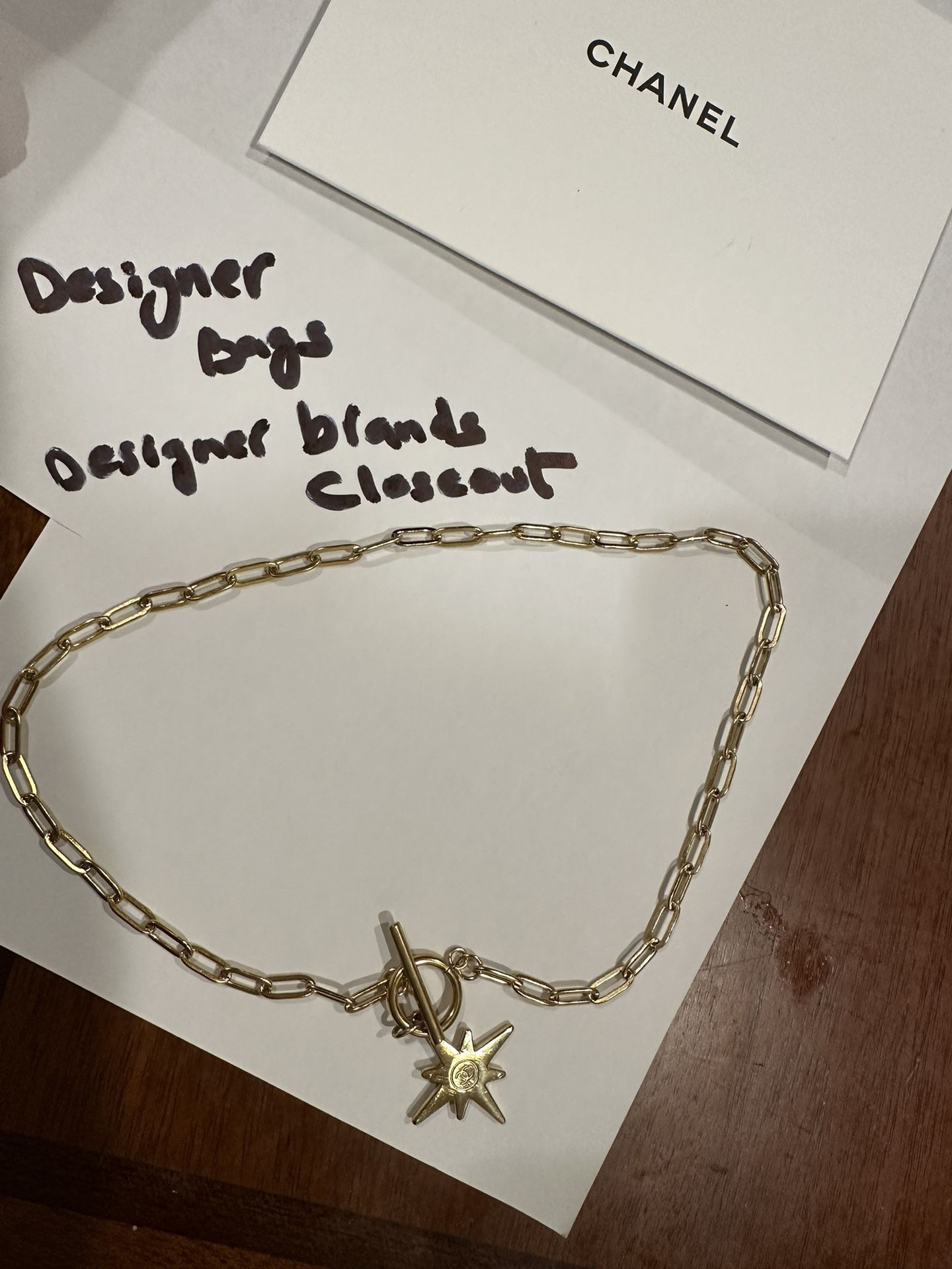 Chanel Holiday Charm In Paperling Chain 16”