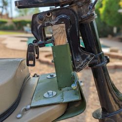 Custom made transom for rear mount outboard motor on Otter / Beavertail Stealth 2000 duck boat 