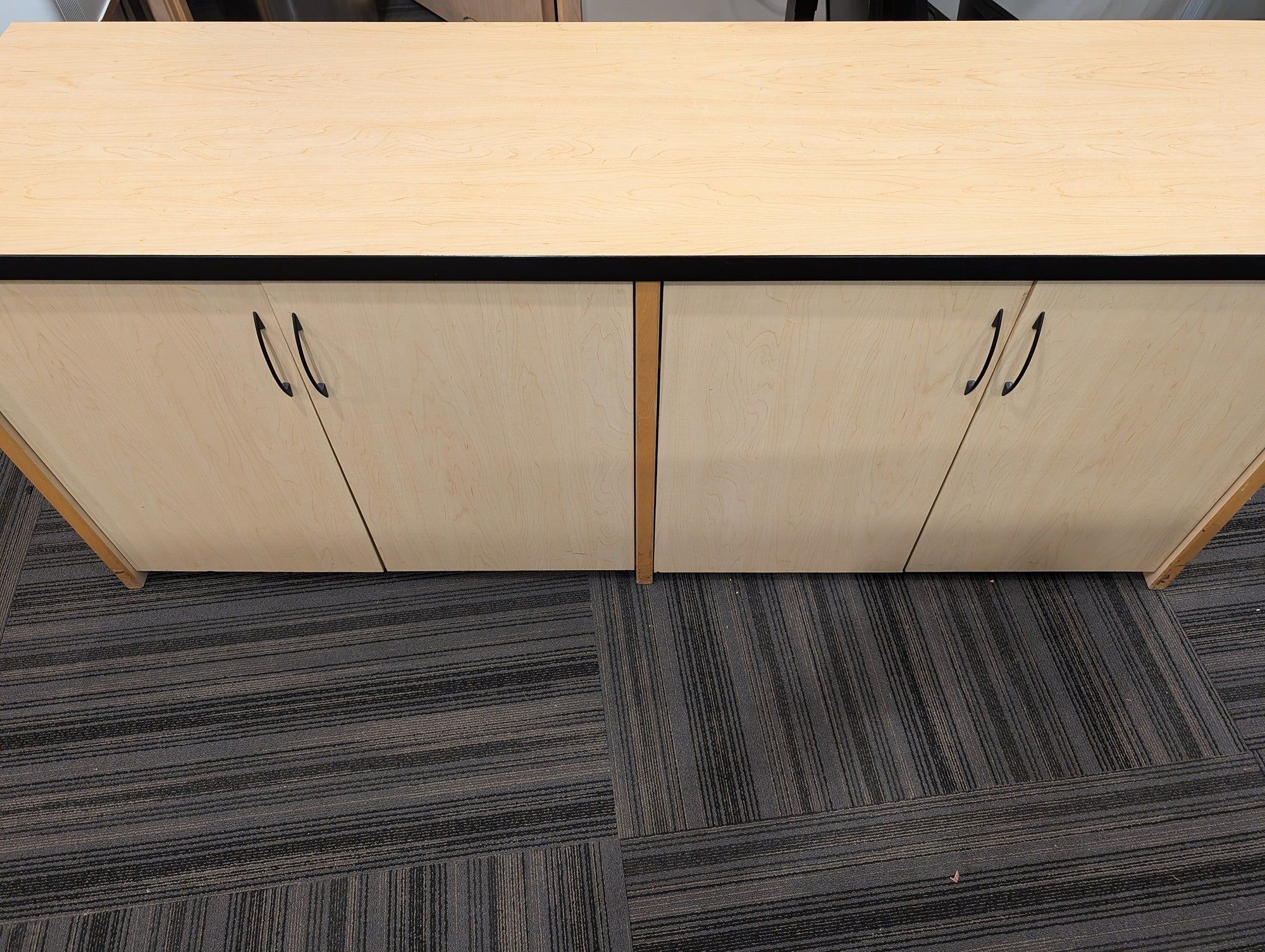 Light Wood Laminate Office Storage Credenza