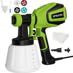 new Paint Sprayer 700W, HVLP Electric Spray Paint Gun, with 4 Nozzles and 3 Patterns Cleaning & Blowing Joints Easy to Clean for Home Interior Cabinet