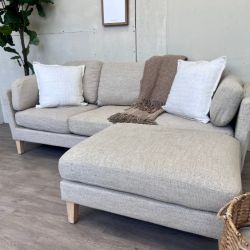 WE DELIVER! 🚚 - World Market Cream Modern L Sectional Couch with Reversible Chaise