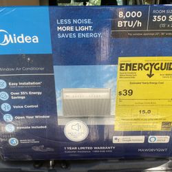 New, Midea 8,000 BTU Smart Inverter U-Shaped Window Air Conditioner (retail $450)