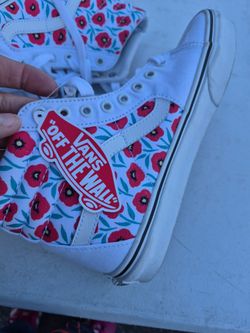 Vans off the wall, new women's high top. Sneaker, they are a woman's eight point five a man, seven new