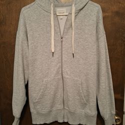 New Woman's/Girls Gray Zipper Front Hoodie Nice