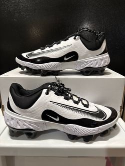 Nike Alpha Huarache Elite 4 Low MCS Baseball Cleats FD6255-108 Size 10 White