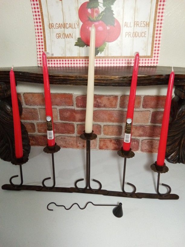 🕯️Vintage Iron 5 Light Positionable Moveable Candleabra Candlestick Holder 🕯️