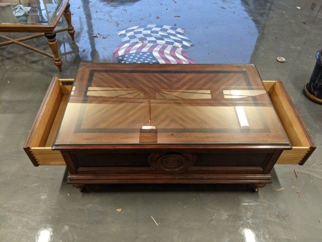 Magnussen Home Coffee Table w/Side Drawers