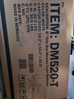 New Twin Memory Foam Mattress
