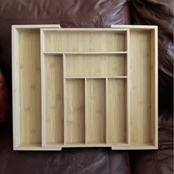 Expandable Drawer Organizer Bamboo Tray Holder 