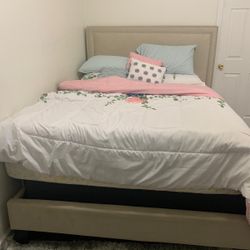Bed Frame With Mattress & Spring Box 