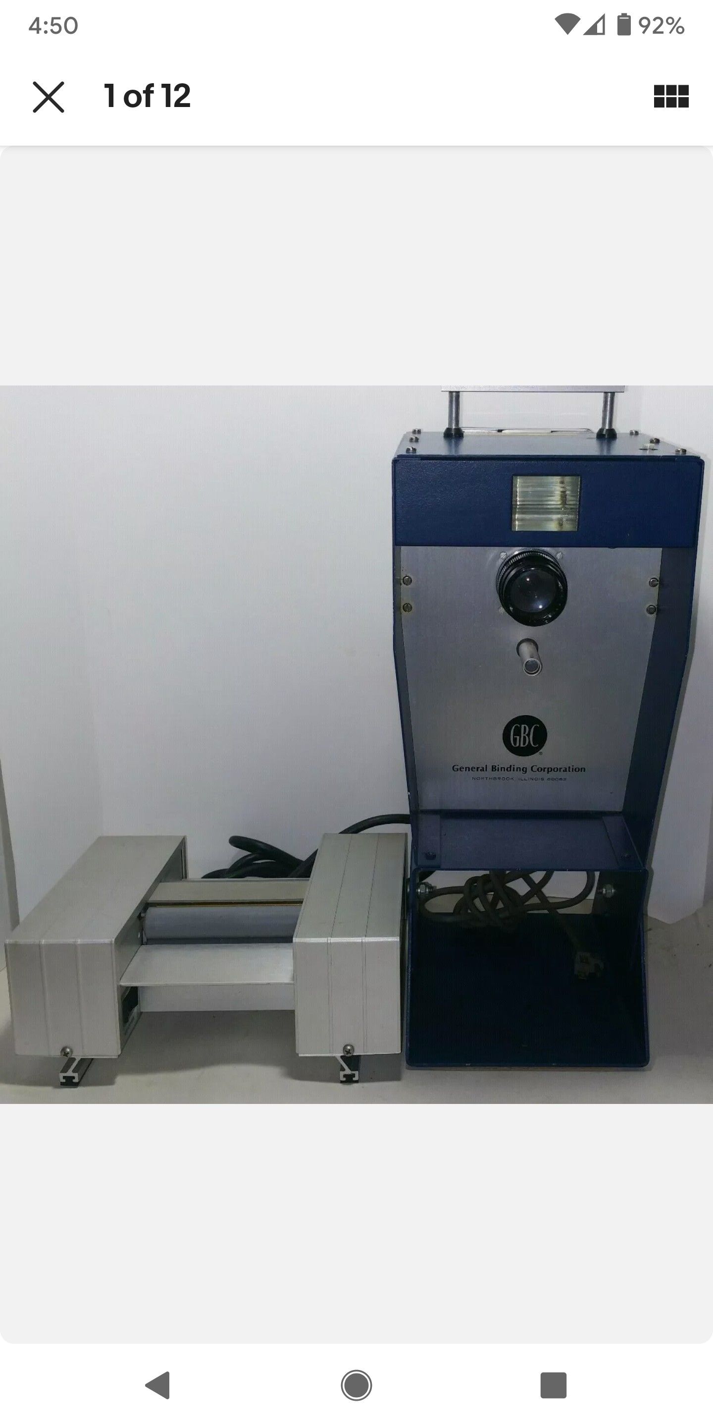 Vintage General Binding Company GBC Polaroid Model 1096-LA & Laminator 252-LM