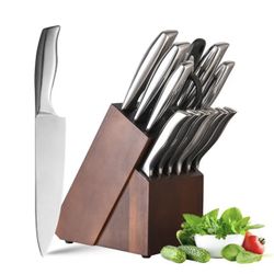 Knife Set 14 Piece Kitchen Knife Set with Block