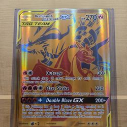 Pokemon JUMBO CARD Reshiram & Charizard GX #SM247 