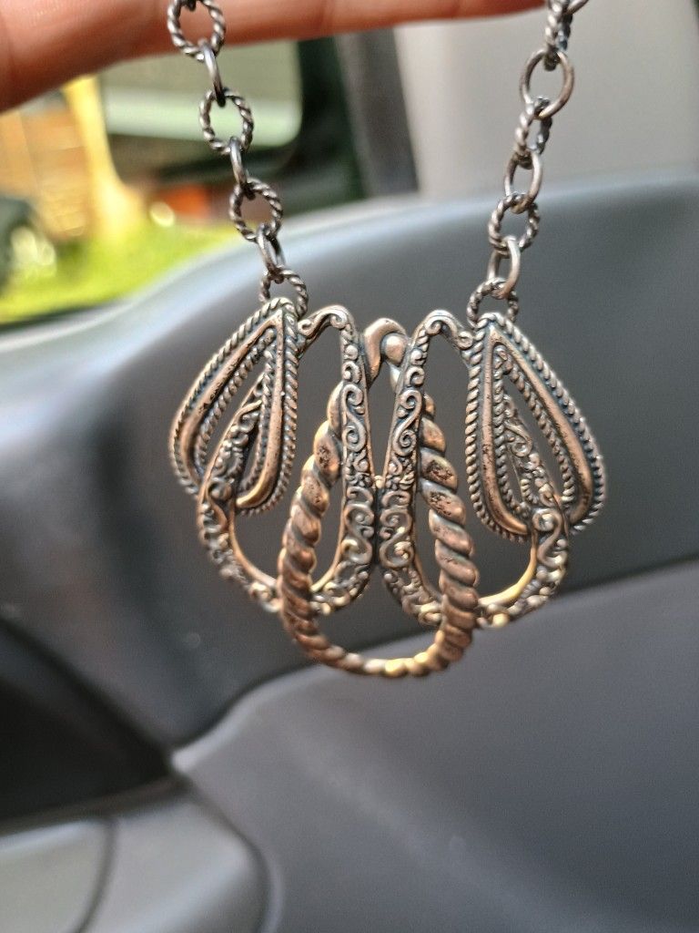 Vintage Sarah Pollock Sterling Silver Scroll Pendant