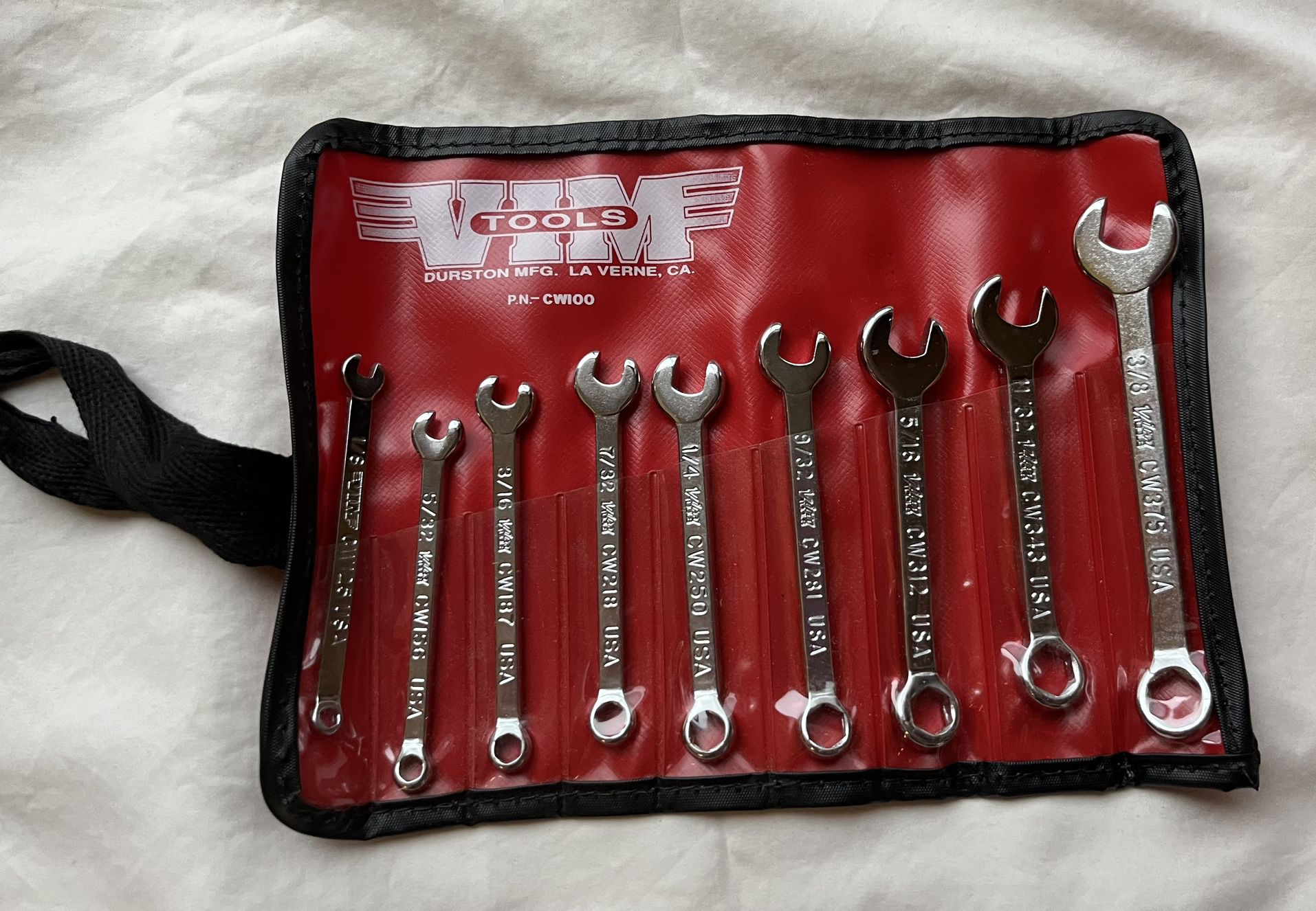 VIM Tools CW100 9 Piece Combo Wrench Set 1/8-3/8"