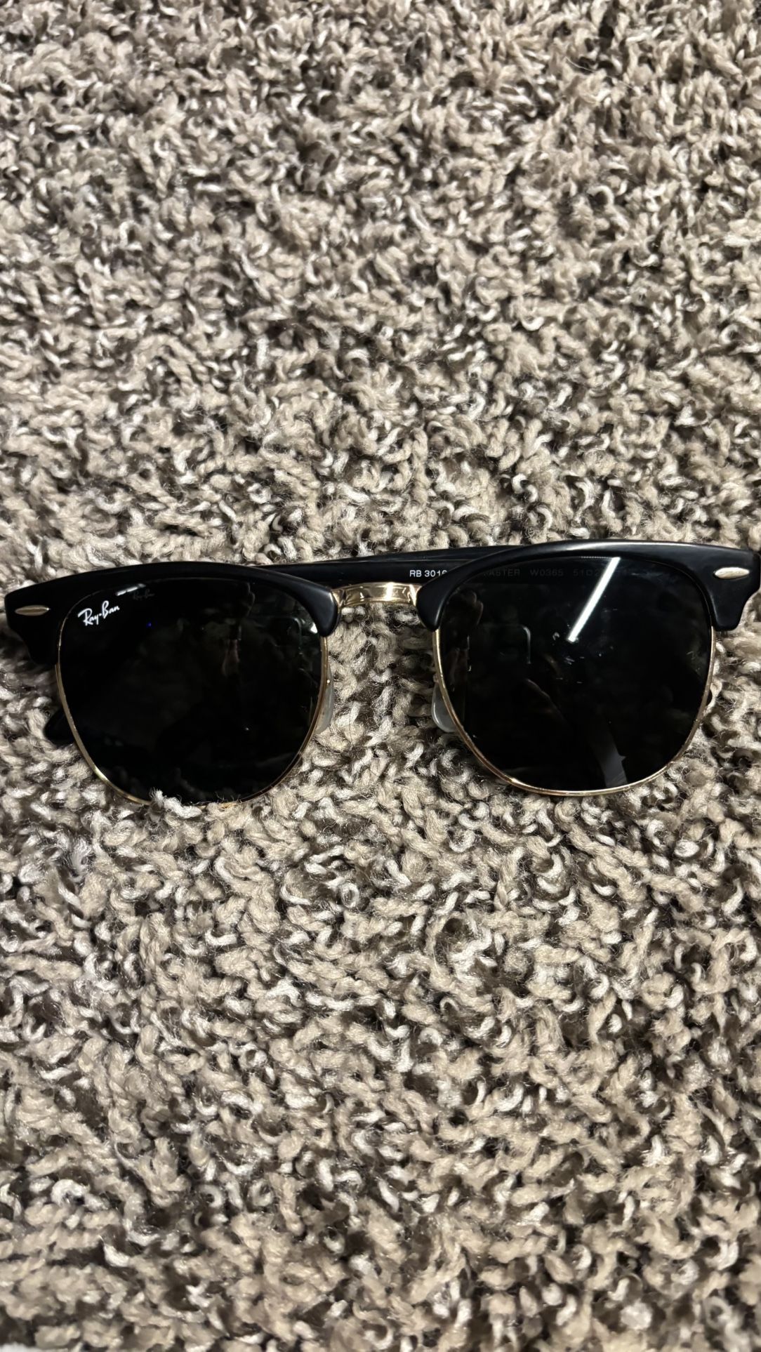 Ray-Ban Accessories | Rayban Club Masters | Color : Black | Lens : Green | Size : 51w -145- 21L 3N