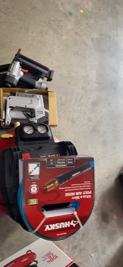 PORTER CABLE COMPRESSOR 6 Gal. 150PSI /Poly Air hose-18GA Brad Nailer-Crown nailer 3/8