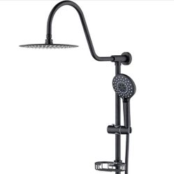 Brand New Shower Head, 10 Inch High Pressure Rainfall Handheld Shower Combo, 3-Spray Handheld Wall Mount Rainfall Shower System with 59 In. Hose, Adju