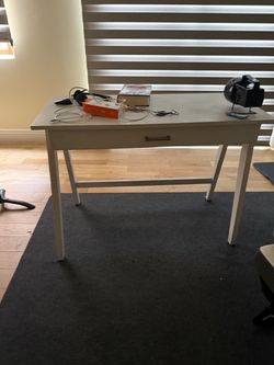 White Desk with Drawer