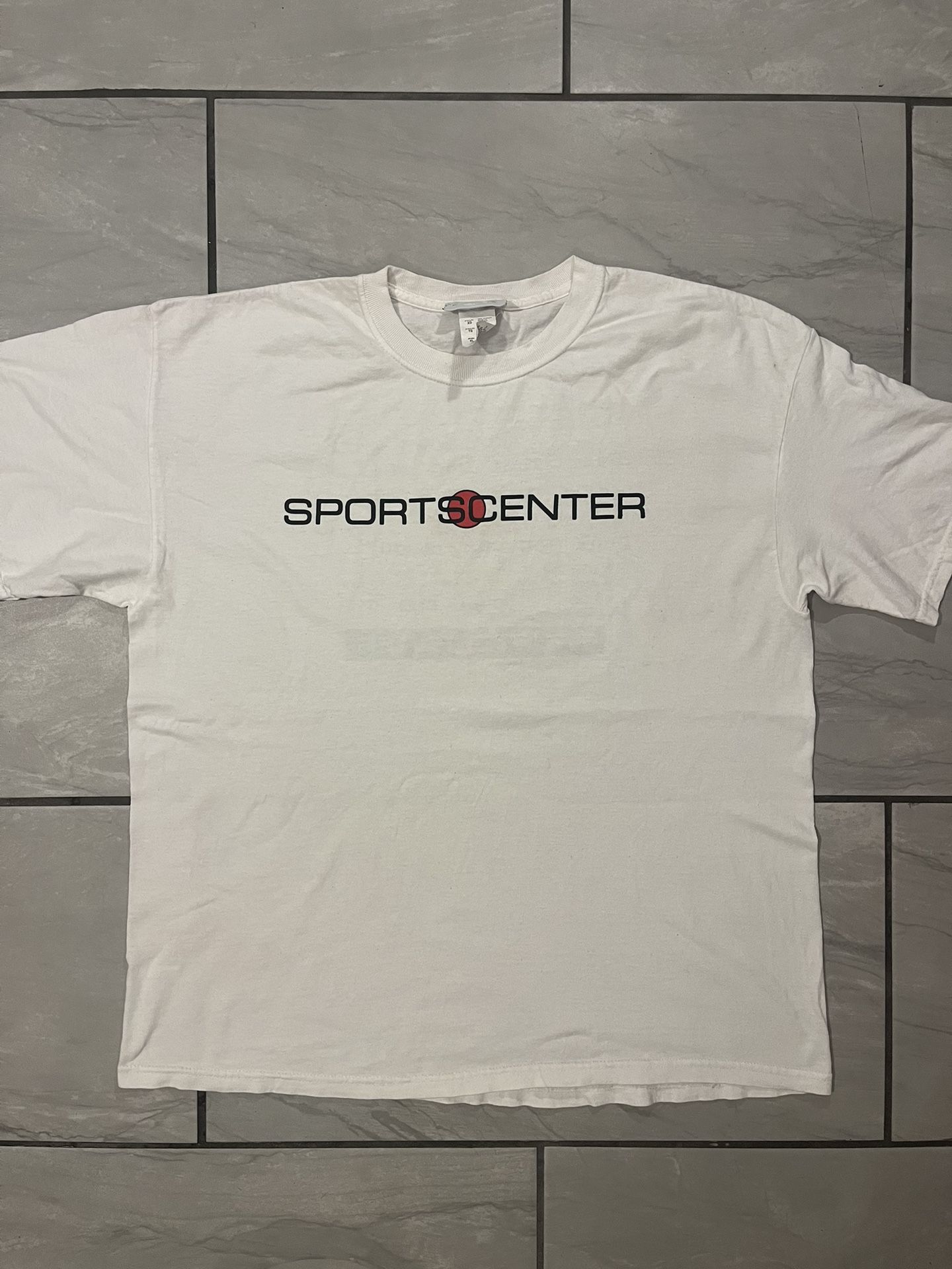 Vintage Y2K ESPN Sports Center White T shirt 2-sided size XL