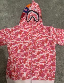 BAPE ABC Camo Shark Full Zip Hoodie 'Pink'