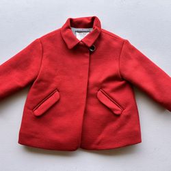  Zara Baby Red Coat 12/18 Months 