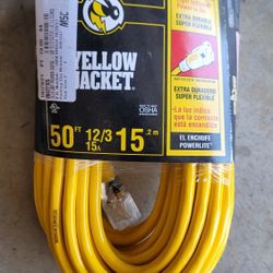 50 ft. 12/3 SJTW Multi-Outlet (3) Outdoor Heavy-Duty 15 Amp Contractor Extension Cord with Power Light Block