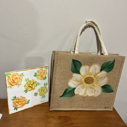 Hat And Totes Hand Painted 