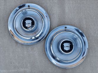 Original 1957 Nash Car 14" Full Hubcap Wheelcover Center Cap Pair OEM