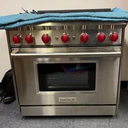 Wolf 36" Stainless Steel Full Gas Stove