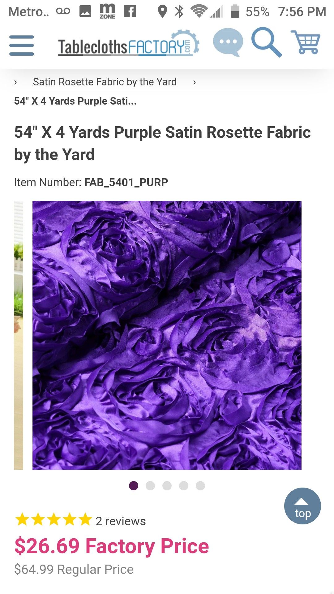 Wedding decor Rosette Fabric
