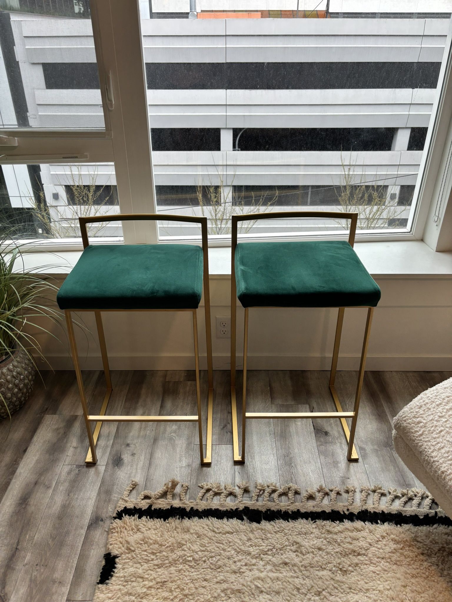 Set of 2 Green Counter Stools from World Market