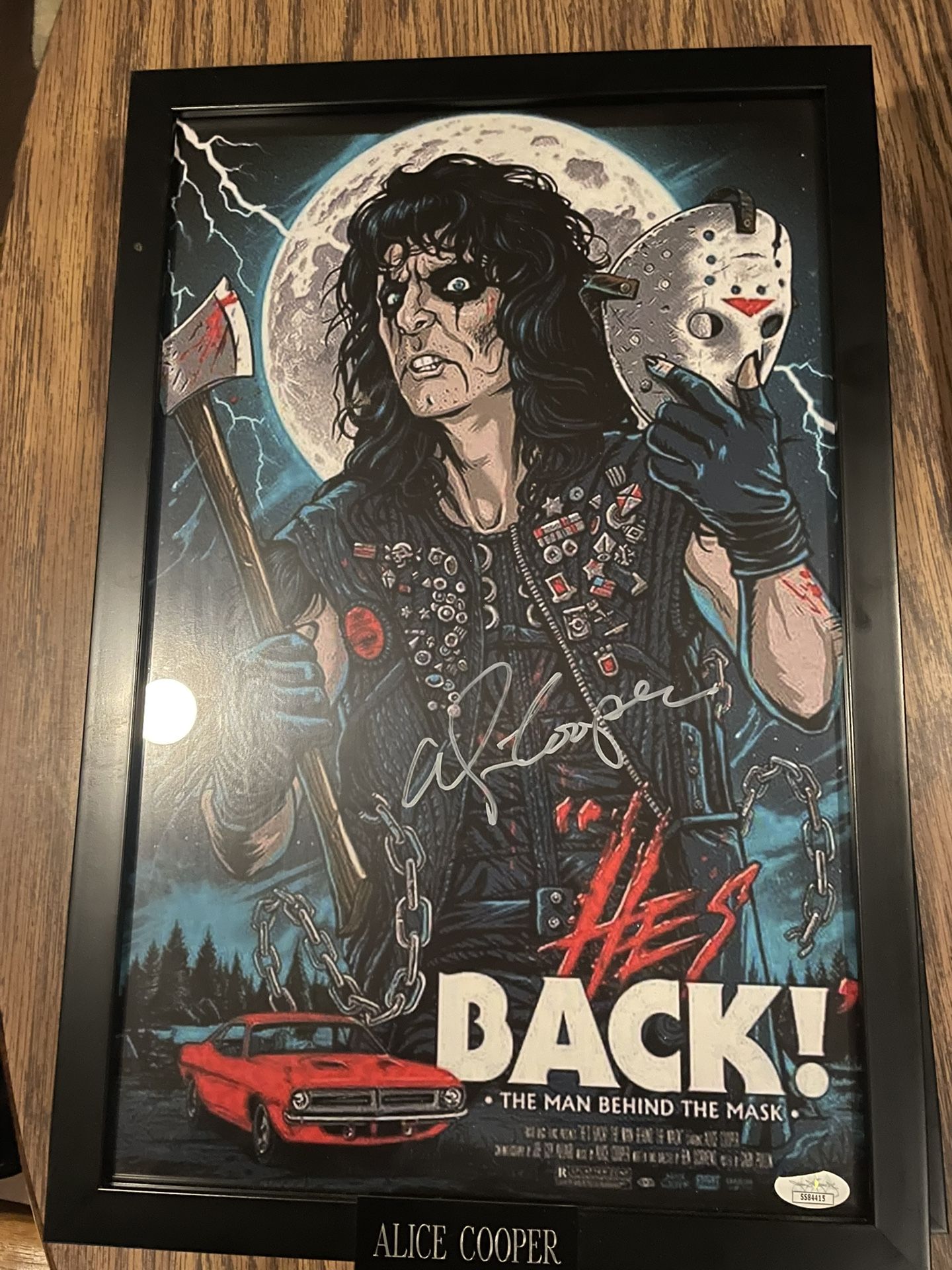 11 BY 17 AUTOGRAPHED ALICE COOPER POSTER