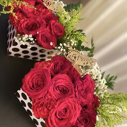 Mothers Day Flower Box Red Or Pink Roses