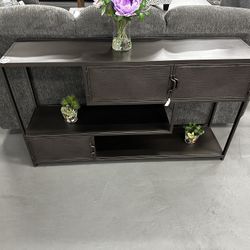 Metal TV Console Table With Shelving