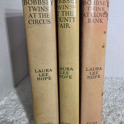 The Bobbsey Twins Laura Lee Hope LOT of 3 Vintage Books w/Jackets 1(contact info removed) 1932
